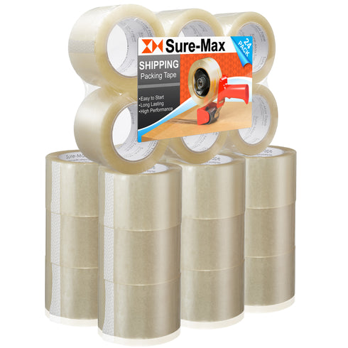 24-Rolls -Wide Packing Tape (3 x 110 yard/330-ft each) - Clear